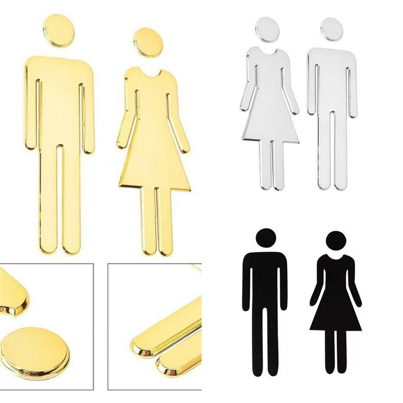 Toilettenschild 3D Dreidimensional Acryl Waschraum Tür Wandaufkleber WC Halter Schild Abnehmbar Für Zuhause Einkaufszentrum