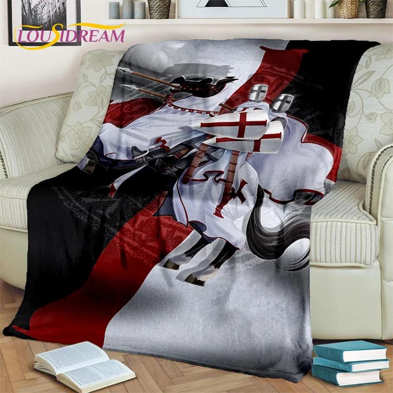 Cartoon Templar Cavalier Knight Crusaders Blanket,Soft Throw Blanket for Home Bedroom Bed Sofa Picnic Travel Office Blanket Kids