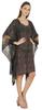 Moomaya Women  s Short Hoodie Kaftan Loose Tunic Kimono Sleeve Mini Beach Cover Up