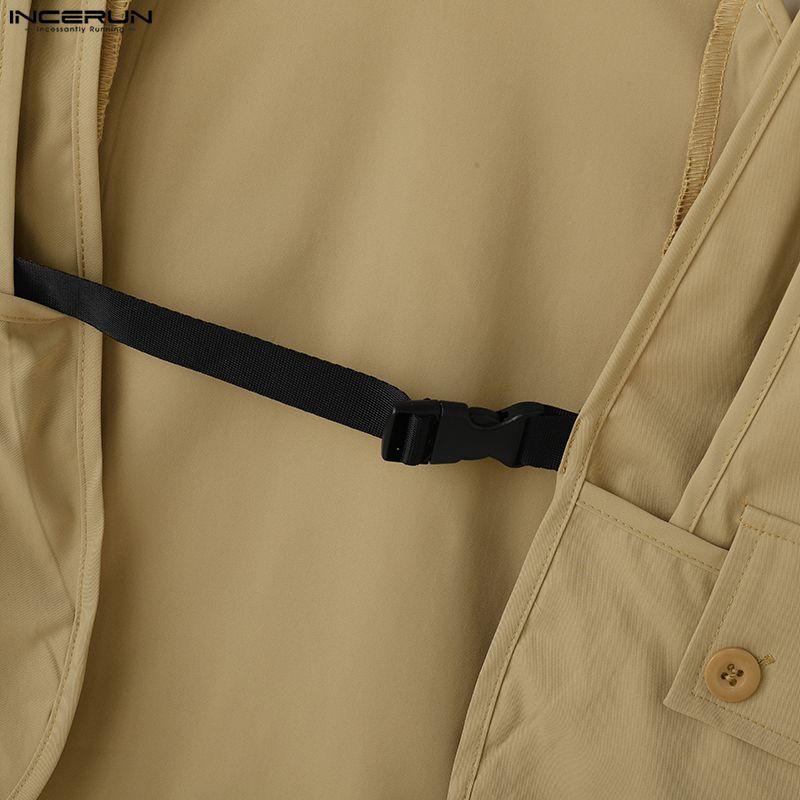 INCERUN Men Strap Sleeveless Patchwork Cargo Vest Waistcoats