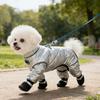 Dog Snow Suit Full Body Dog Jacket Reflective Quilted Jumpsuit Thermal Dog Snowsuit with Paw Protectors Warm Winter Coat for Cold Weather Outdoor