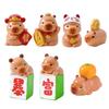 Resin Capybara Figurine Colorful Capybara Decor 7 Pcs Capybara Miniature Figurines Set Resin Collectibles for Car Dashboard