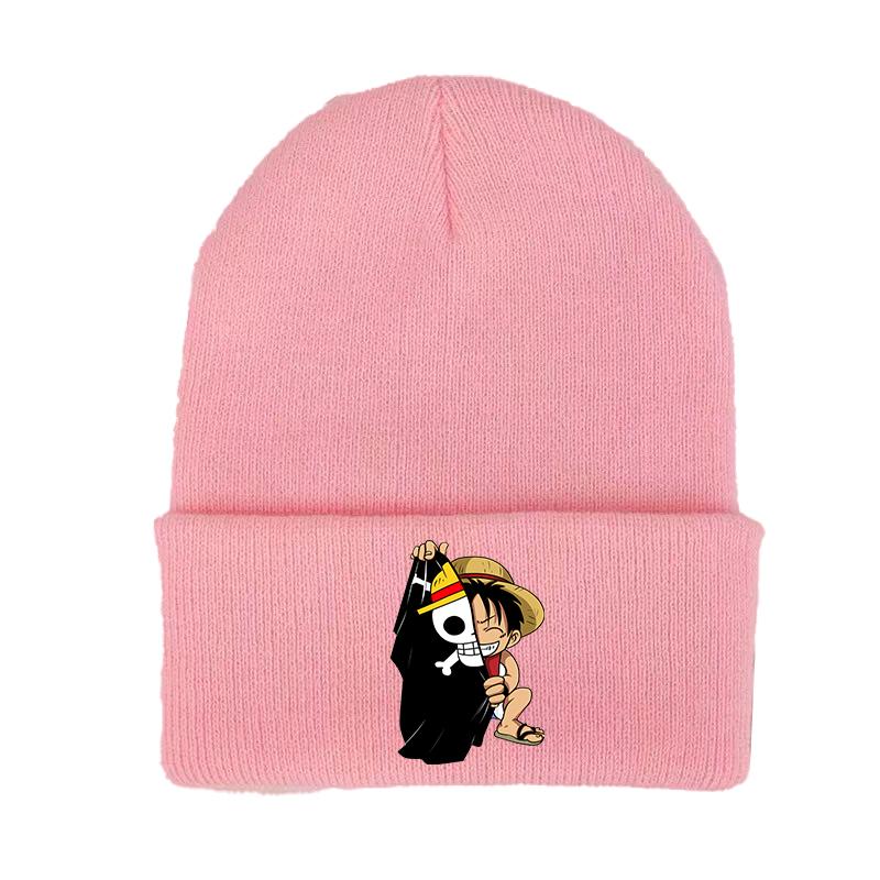 Janpanese Anime Winter Hats for Unisex Luffy New Beanies Knitted Hat Autumn Female Beanie Caps Warmer Bonnet Ladies Casual Cap