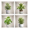 3D Green Plant Potted Wall Sticker: Waterproof, Self-Adhesive Decoration for Living Room, Bedroom, Entryway - Hides Blemishes and Fills Holes