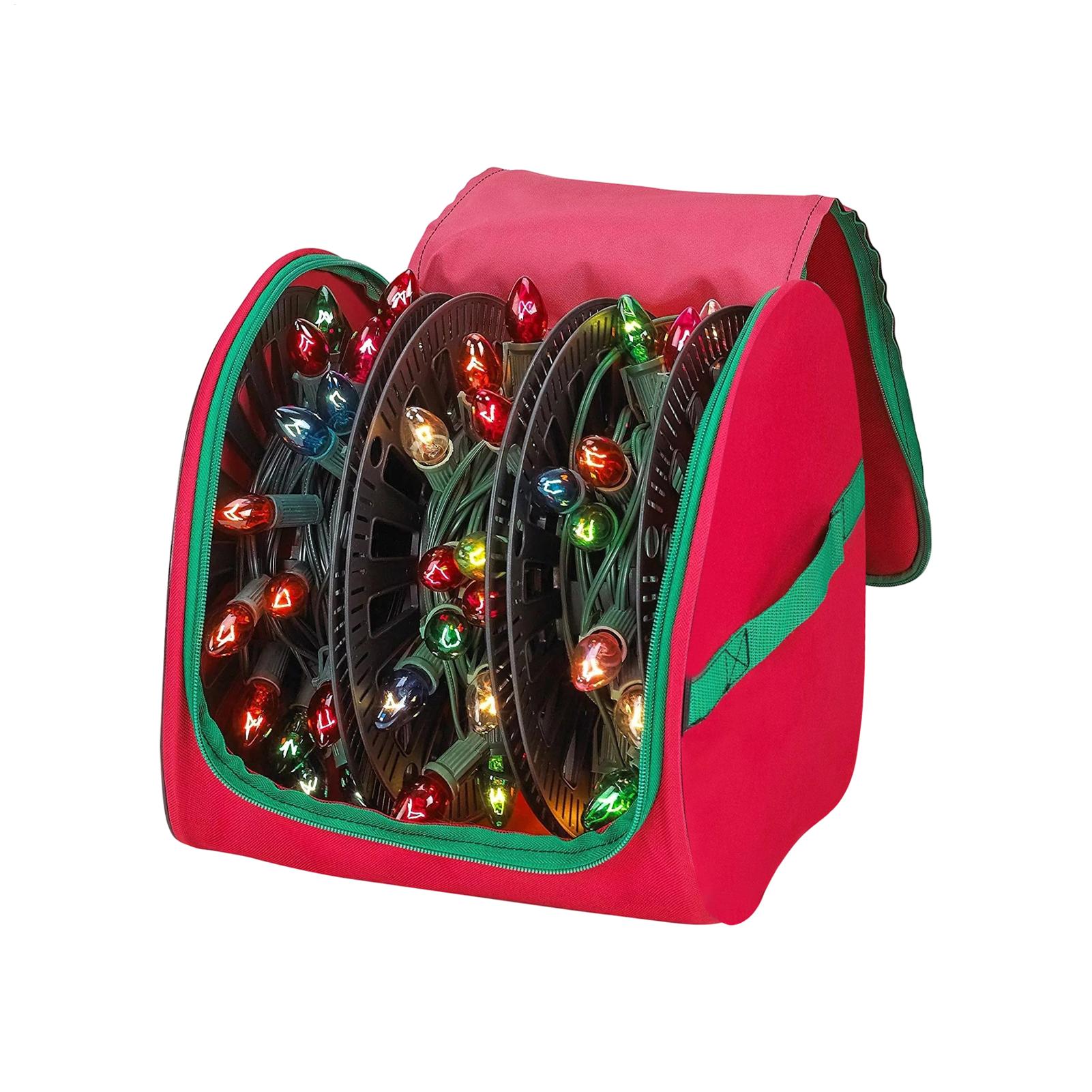 

Christmas LED Light Storage Bag 24cm Christmas Light Pouch Heavy Duty Tear Proof Portable Oxford Fabric String Lights Storage China Mainland