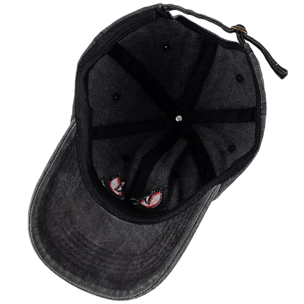 New Unisex Washed Cotton Cap Devil Embroidery Baseball Cap For Man Woman Casual Outdoor Dad Hat
