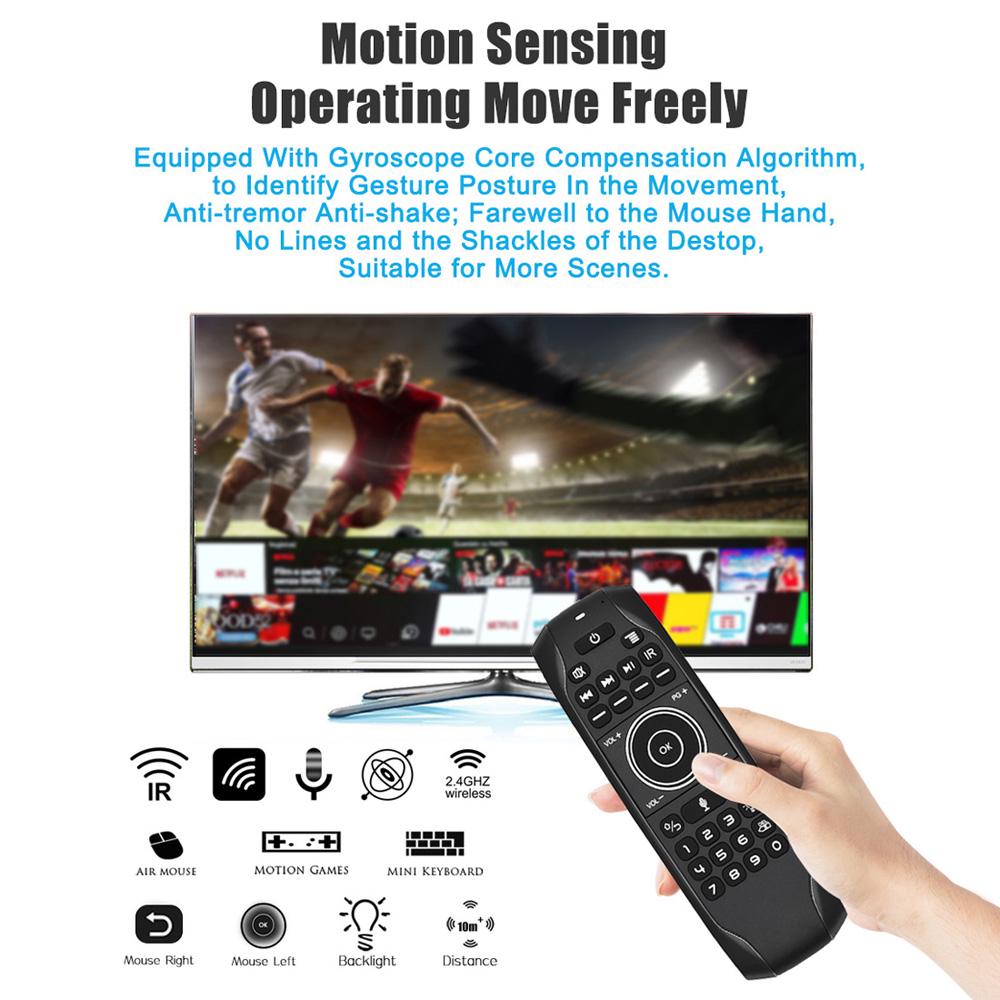 Backlit 2.4G   Mouse Wireless Keyboard Voice Control 6-  Motion Sensing Backlight IR Learning for     TV BOX PC