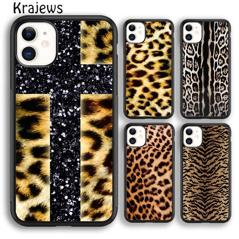 Krajews leopard and tiger fur pattern Soft Phone Case For iPhone 17 Air 16 15 14 plus 11 12 13 pro max coque Fundas