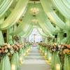 White Wedding Dress Ceiling Drapes Roof Canopy Decor Draping Fabric Chiffon Curtain for Wedding Ceremony Stage Hotel Decoration