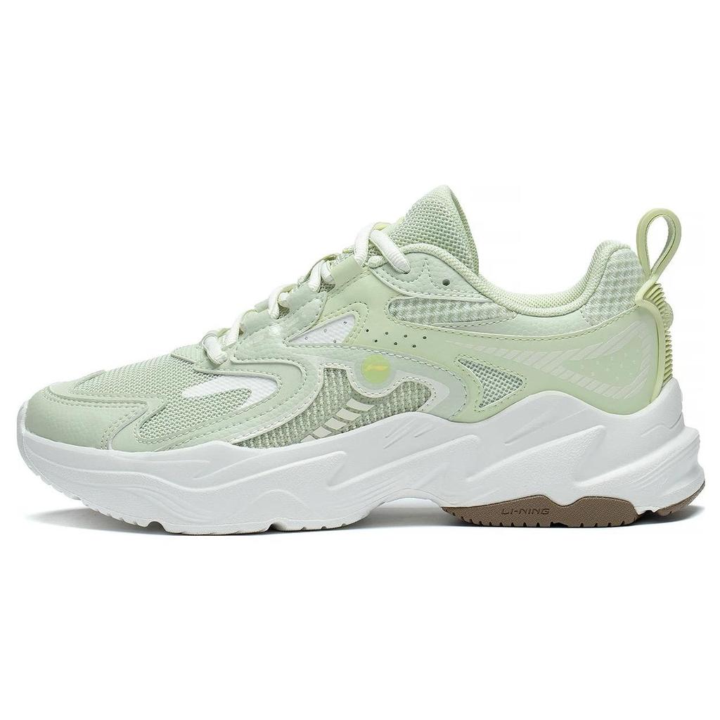 Li-Ning Meteor Non-Slip Shock Absorbing Durable Low-Top Running Shoes Women Sneakers White Green ARXT010-4