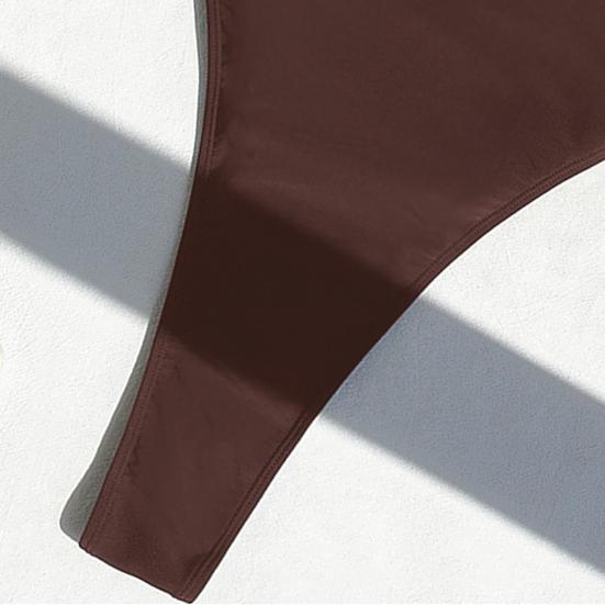 Women Sexy Monokini V-Neck Sleeveless Swimsuit Backless Design Figure-Enhancing Fit One-piece Bikini