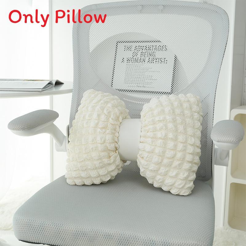 Modern Minimalist Throw Pillow With Puffed Grid Fabric For Office Chairs Comfort