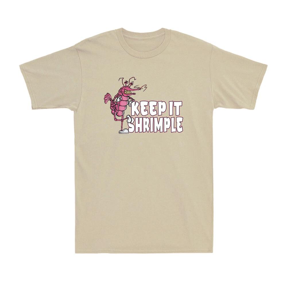 Keep It Shrimple Funny Shrimp Prawns Novelty Vintage Gift Men s Cotton T-Shirt 2XL