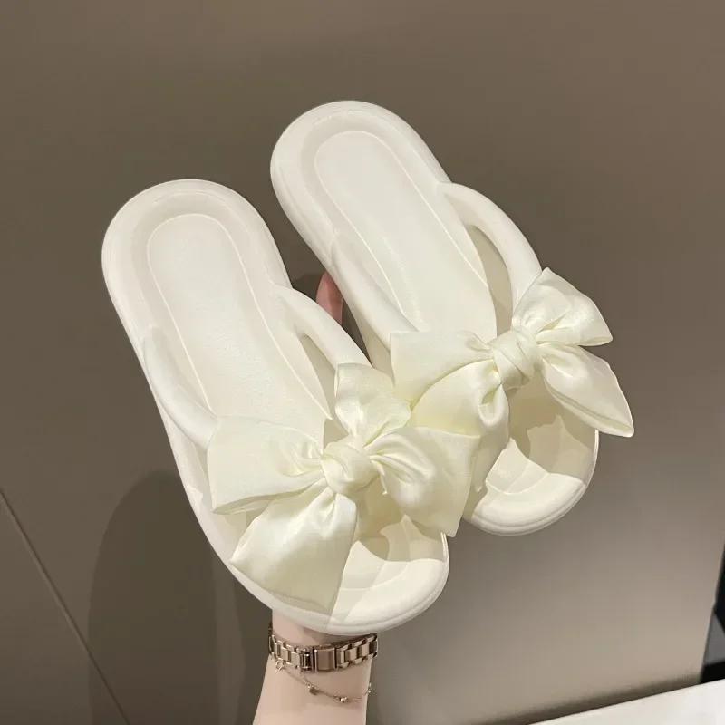 Summer Women's Flat EVA Slippers New Fashion Butterfly Knot Slip On Women's Flip Flops Outdoor Light Women Sandals Beach Shoes