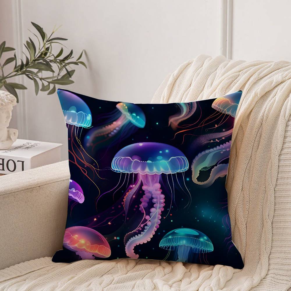 Beautiful Marine Life Jellyfish Pillow Case Home Decor Throw For Sofa Bed Car Room Decor Gift Idea