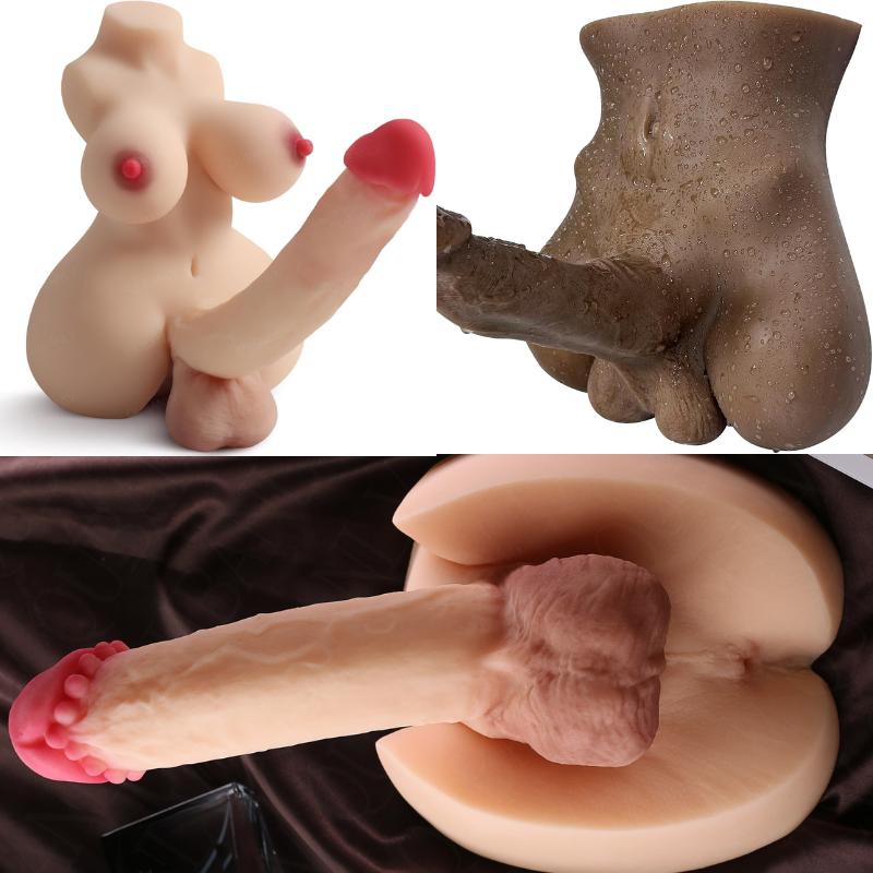 TPE Sex Doll Soft Material 3-piece Set Big And Fierce Penis 3D Tight Anal Love Doll Unisex Half Body Adults Masturbation Sex Toy