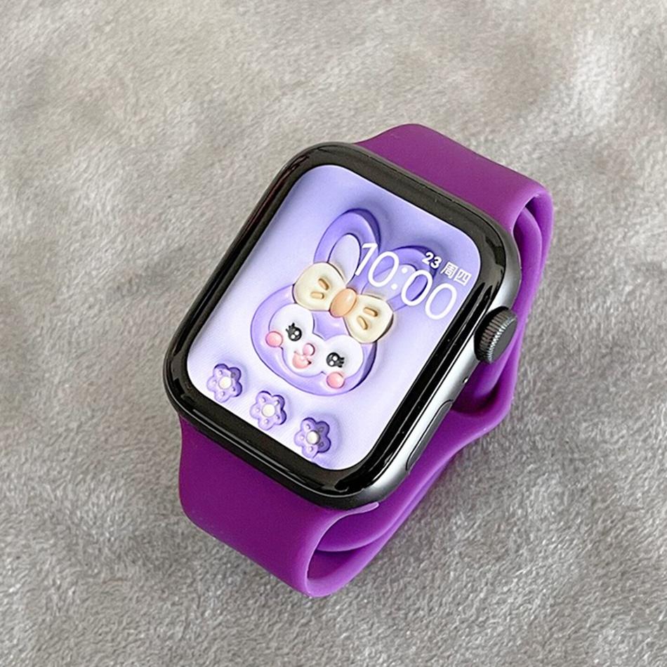 

Purple Nylon Magnetic Silicon Leather Strap For Apple Watch Band S11/10/9/8/7/SE/Ultra IWatch 49/46/45/44/42/41/40/38mm Bracelet 38 40 41(S11 10)42MM