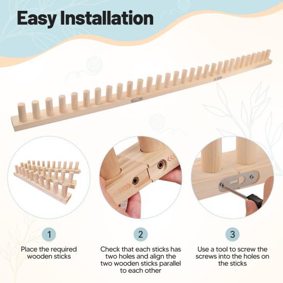 Chunky Yarn Blanket Loom Adjustable Weaving Loom Wooden Peg Frame Yarn Blanket