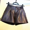 2025 Women's High Waist Leather Shorts: Korean Style Wide-Leg, Bootcut, Versatile for Autumn/Winter
