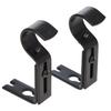 Black Metal Roman Curtain Rod Support With Adjustable Design For Living Room Windows