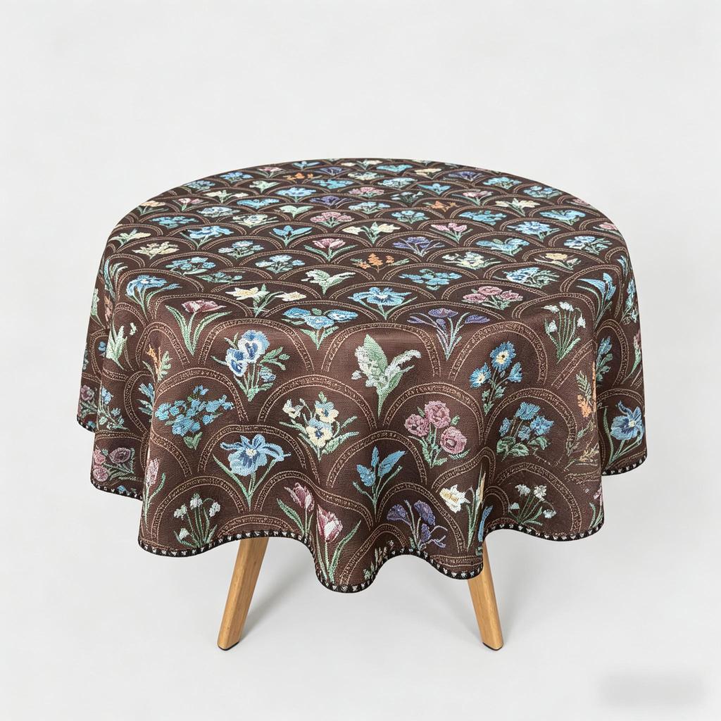 Kitchen Dining Table Living Room Home Use Cotton Fabric Round Tablecloth
