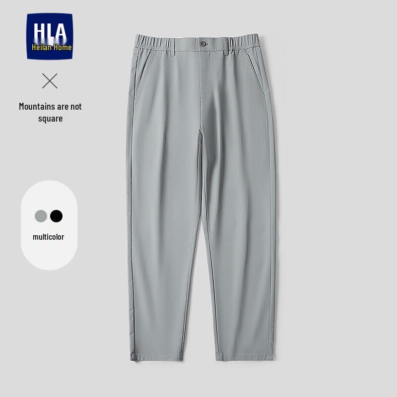 HLA Men s Half Elastic Waist Casual Pants 38