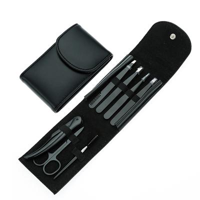 7-teiliges/Set Professionelles Edelstahl Augenbrauenpinzetten-Set Haarschrägwerkzeug Augenbrauenklemme mit Tasche Make-up Werkzeugset