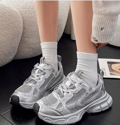 Móda Móda Bling Robustní Boty Dámské 2024 Jaro Silná Podrážka 5CM Ležérní Sportovní Boty Dámské Univerzální Street Prodyšné Módní Tenisky