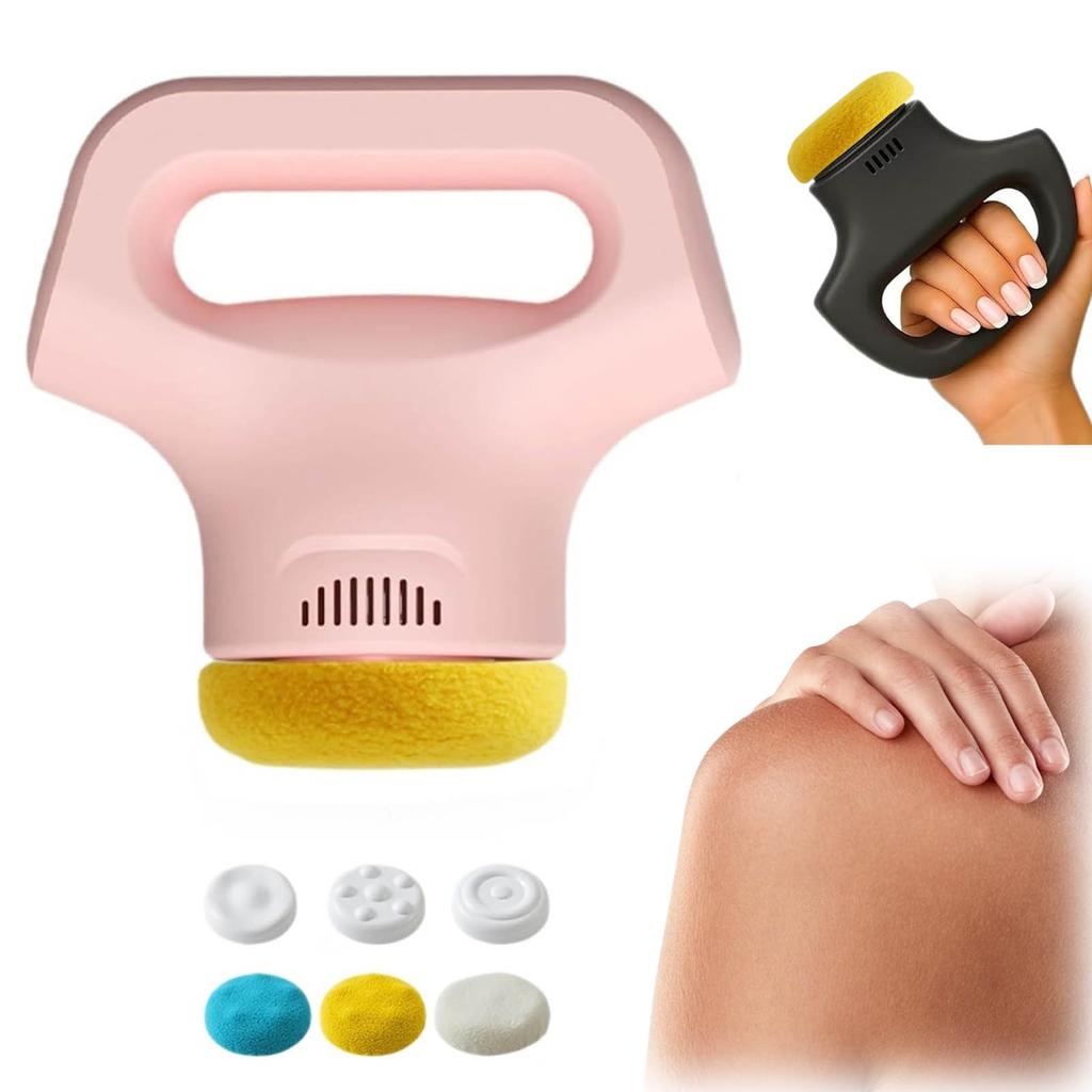 Massology Pro Massage , 12 - Level Adjustable Portable Home Massage Tool With 3 Massages Heads For Back, Neck, Body