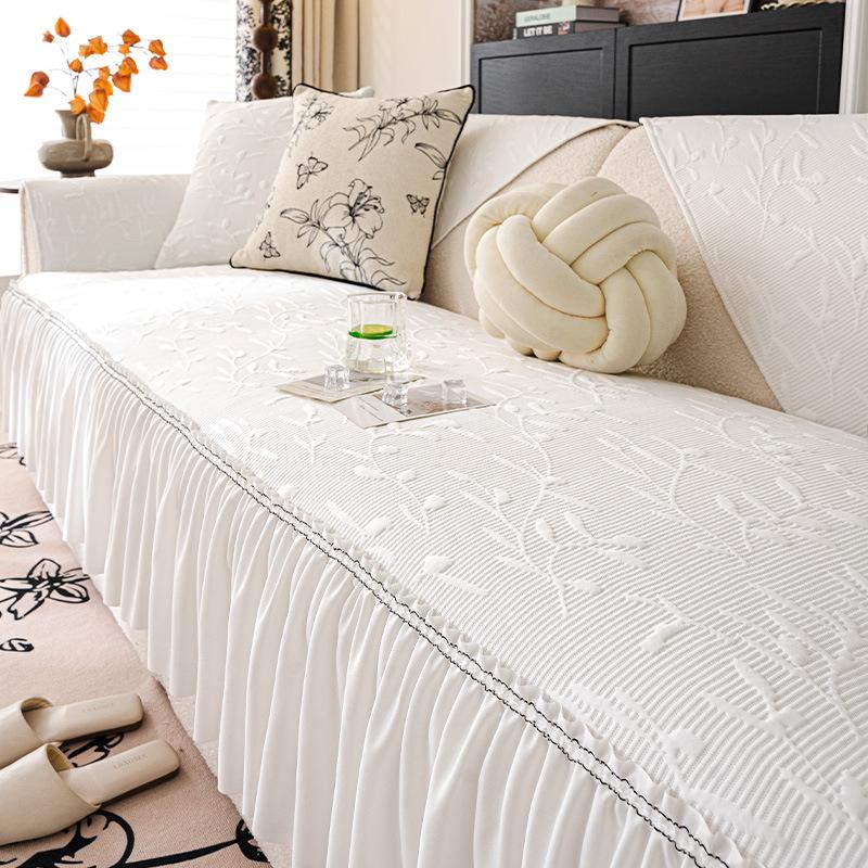 Summer Cool Doudou Skirt Sofa Cushion 2025 New Summer Sofa Mat Cushion Cover Cloth Ice Silk Non-slip Seat Cushion