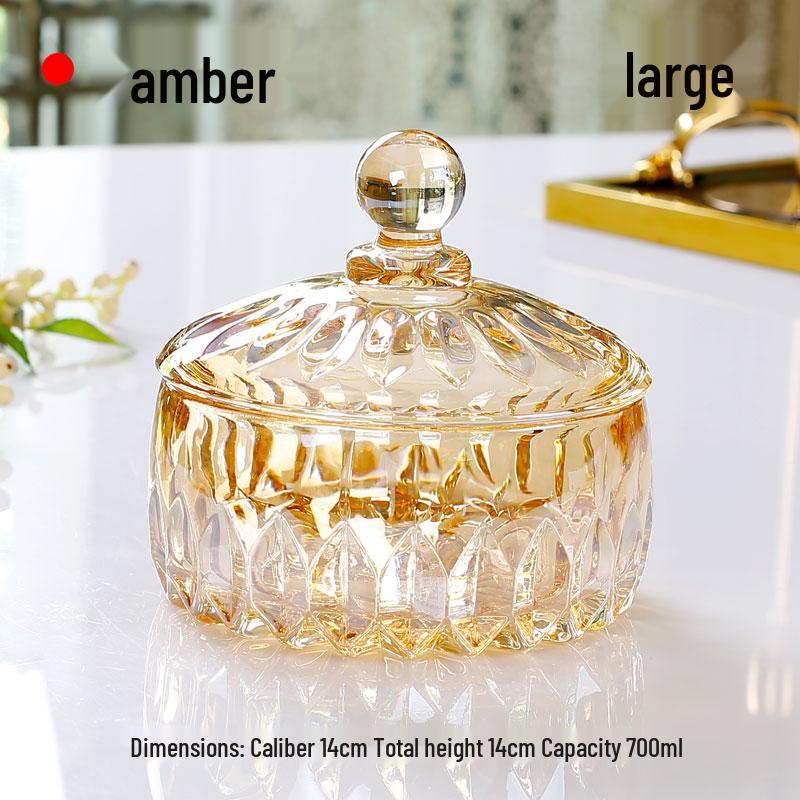 Elegant Crystal Glass Candy Jar: Exquisite Transparent Bowl for Sweets, Snacks & Jewelry