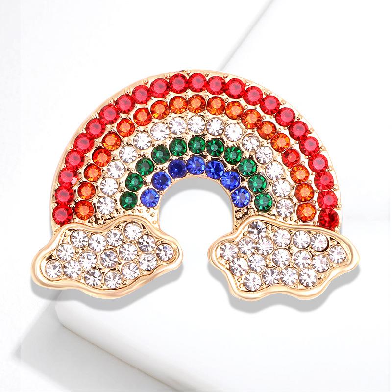 

Cute Rainbow Cloud Korean Accessories Shawl Buckle Brooch 3*4CM