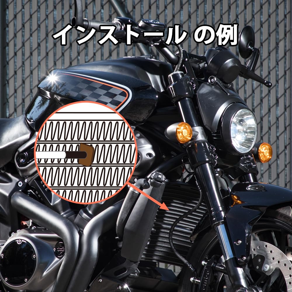 NORXI Motorcycle Radiator Tank Universal Fin Temperature Sensor Waterproof Compact with High Temperature Warning Function (Red)