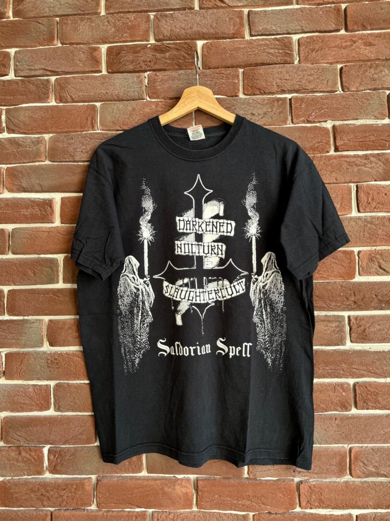Rara Maglietta Nera Metal Vintage Anni 00 Darkened Nocturn M Rara Maglietta Unisex