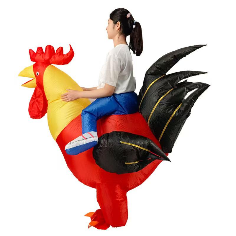 Colorful Rooster Inflatable Costume for Christmas & Halloween Performances