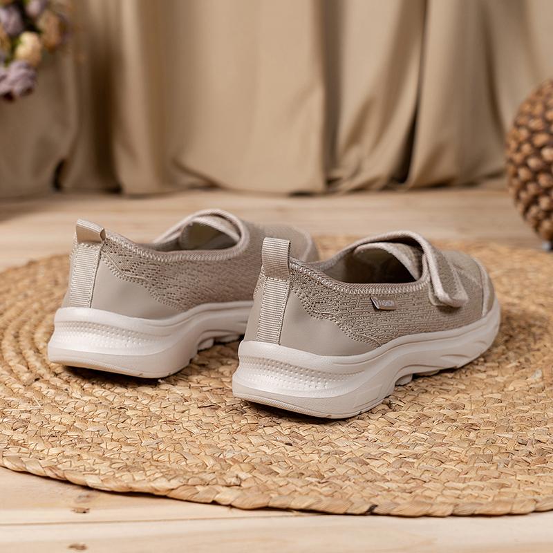 Beige Women Mesh Casual Shoes Non-Slip Breathable Hiking Shoes Wear-Resistant Lightweight Walking Shoes for Indoor Outdoor 42