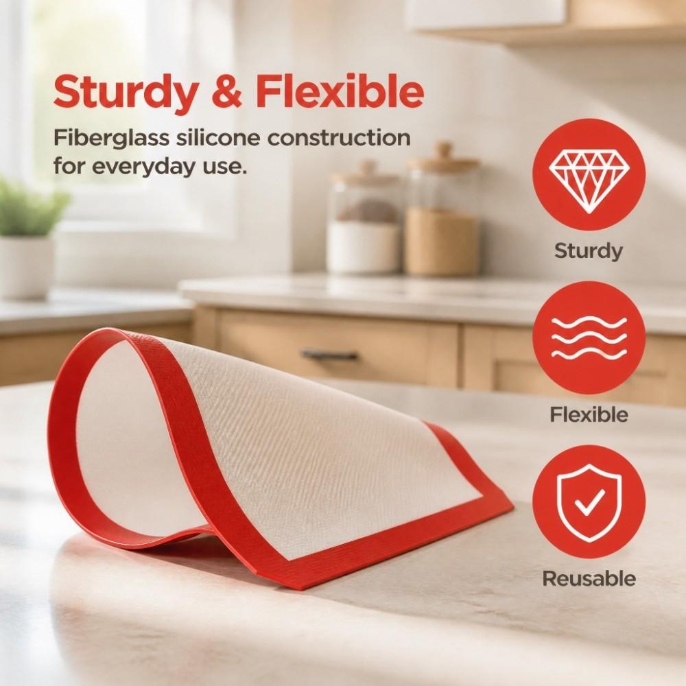 Silicone Fiberglass Dough Kneading Mat Heat Resistant Pastry Rolling Mat Macaron Baking Mat Baking