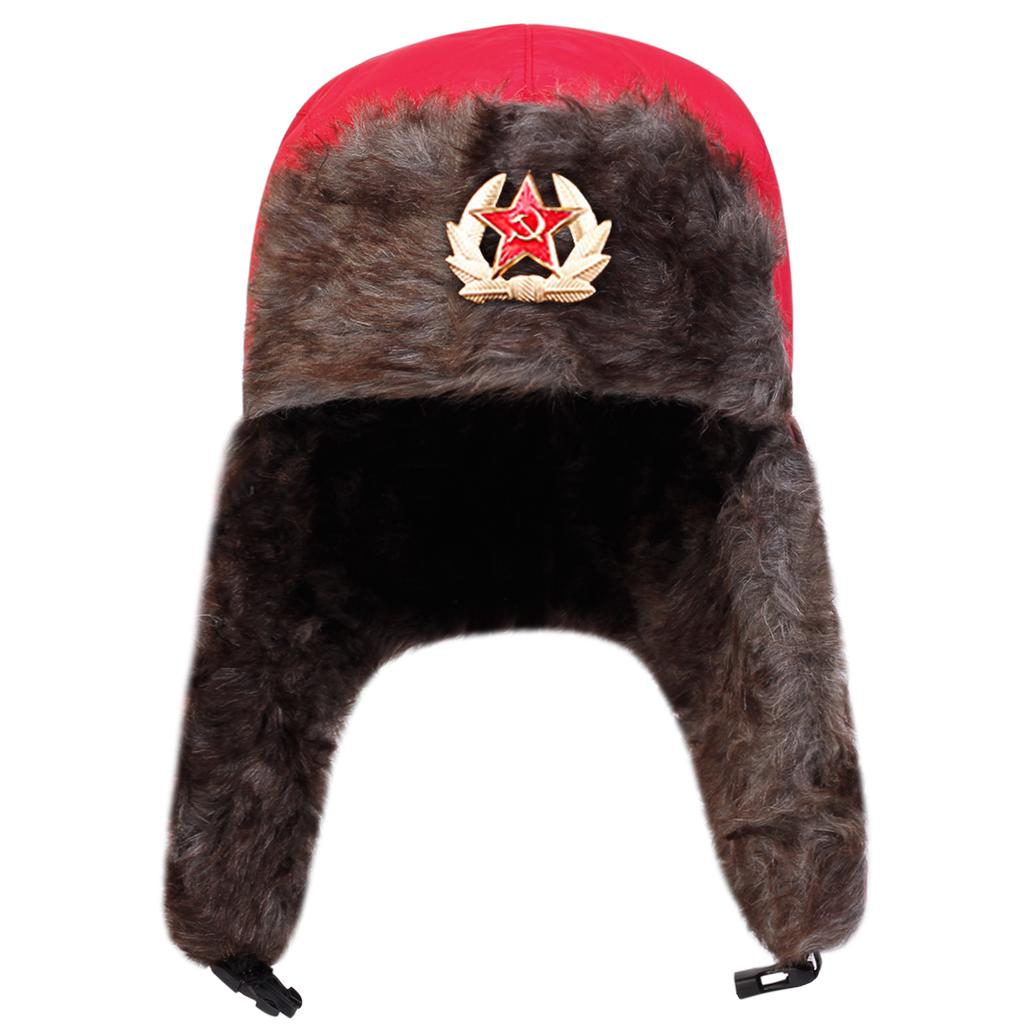 Winter Russian Coat of Arms Lei Feng Hat Men Outdoor Windproof and Cold Proof Bomber Hats Fashionable and Personalized Caps Cold Cap