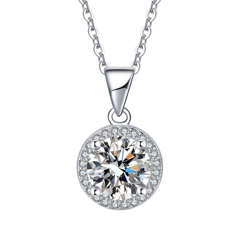Simple Zircon Four-Piece Jewelry Set Premium Round Necklace Bracelet Earrings Ring Chic Minimalist Temperament