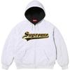 Quilted Zip Up Hooded Sweatshirt Ash Grey