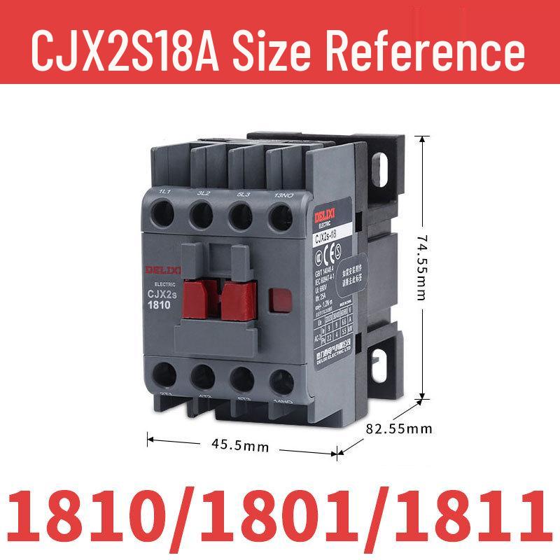 DELIXI CJX2S AC Contactor 1810 1801 1811 - Voltages: 220V, 380V, 110V, 36V, 24V.