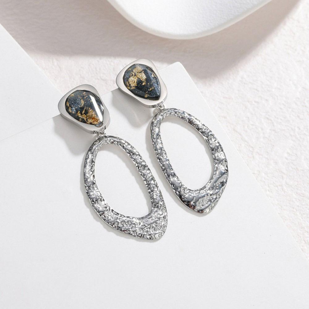 Irregular Surface Design Women's Earrings Exaggerate Textured Round Hoop Earrings  Daily
