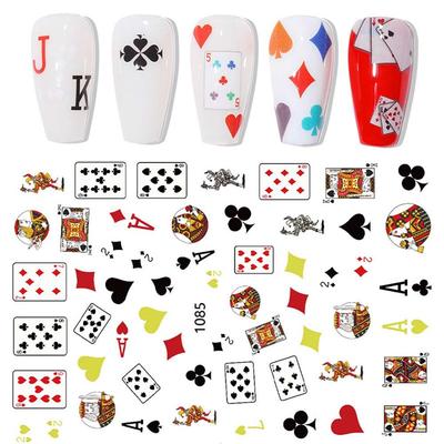 Decals Fashion Interesting Poker Nail Art Sticker Manicure Playing Cards Design DIY Nail Decoration