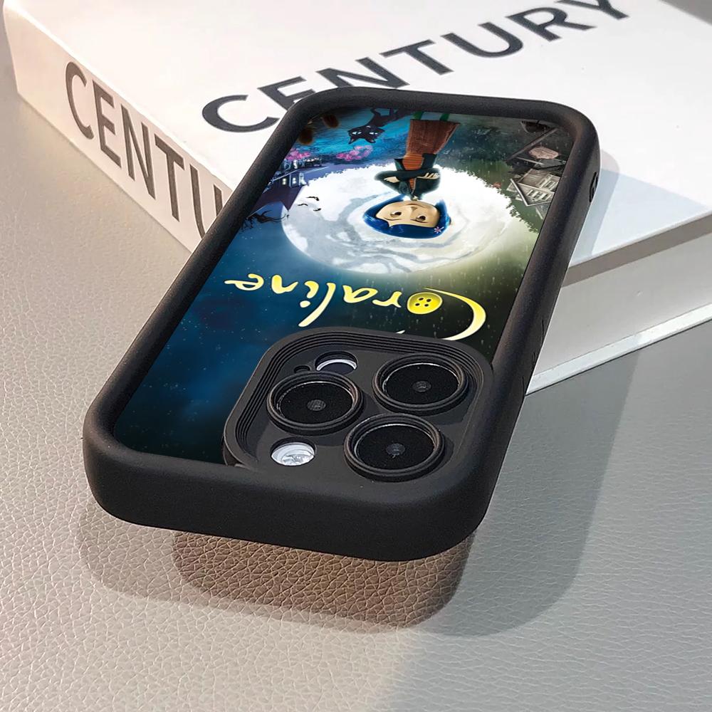 Custodia per telefono anime C- Coraline per iphone 17 16 Air 15 14 13 11 12 Pro Max Plus Cover guscio morbido