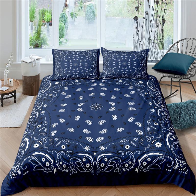 Luxury 3D Paisley Print Bandana Duvet Cover Queen And King Size Kids Bedding Sets Home Living 3 Piece Set With 2 Pillowcases