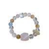 Fresh Fairy Style Crystal Bracelet with White, Pink, Aquamarine, Citrine, and Rutilated Quartz