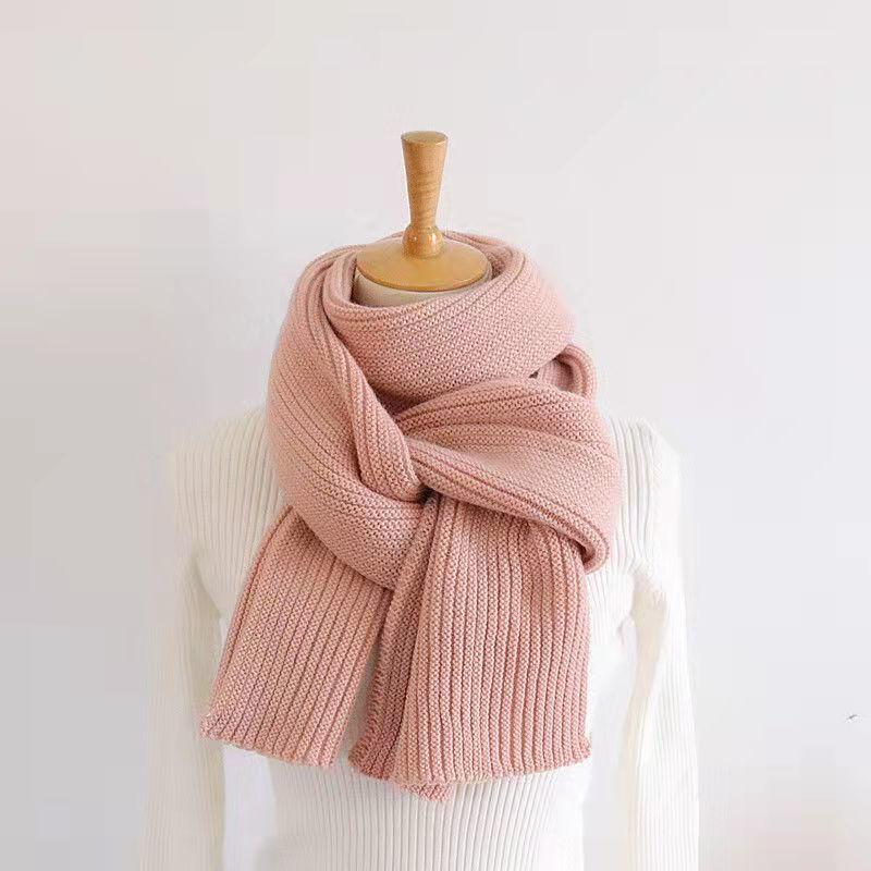 Par Vinter Röd Ullscarf Tjock Stickad Mångsidig Retro Student Varm Halsvärmare