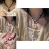 Mixed Material Pixiu Peace Buckle Necklace Animal/zodiac Shape O-chain Style Ethnic Fashion Accessory