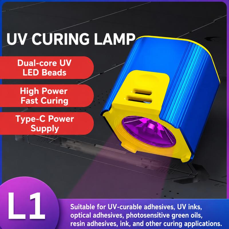 L1 Pro Uv Curing Lamp Dual-Core Portable Uv Light Led Ultraviolet Light High Power Usb Powered For Uv Glue Resin Working Use