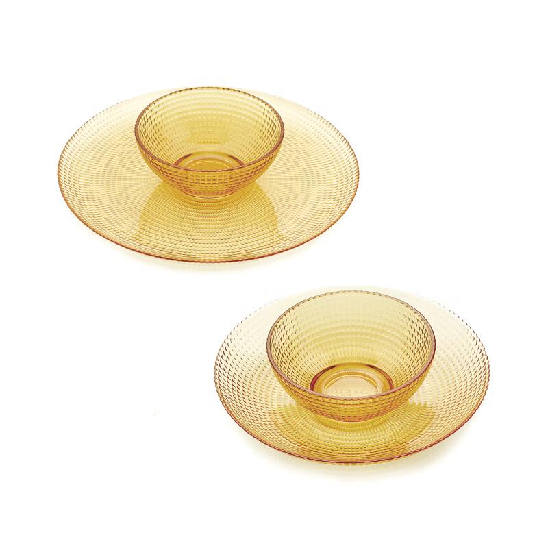 VISIONS Amber Crystalline 4-Piece Dinnerware Set